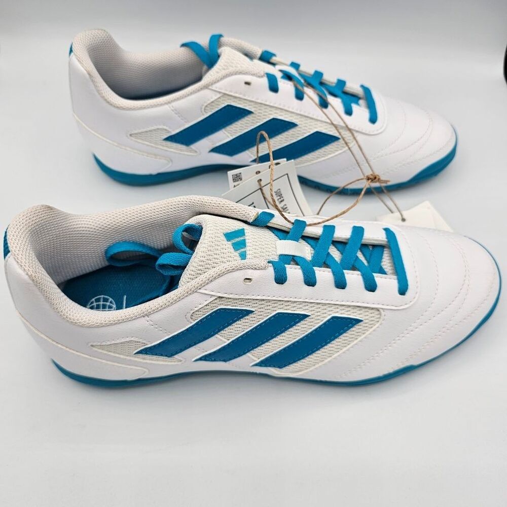 adidas Super Sala 2 Indoor Soccer Shoes White Blue Mens 9 Futsal SAMPLE GZ2530